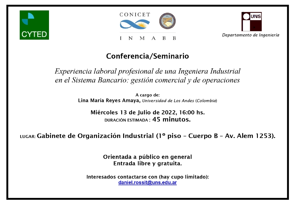 Experiencia laboral profesional de una Ingeniera Industrial en el sistema Bancario